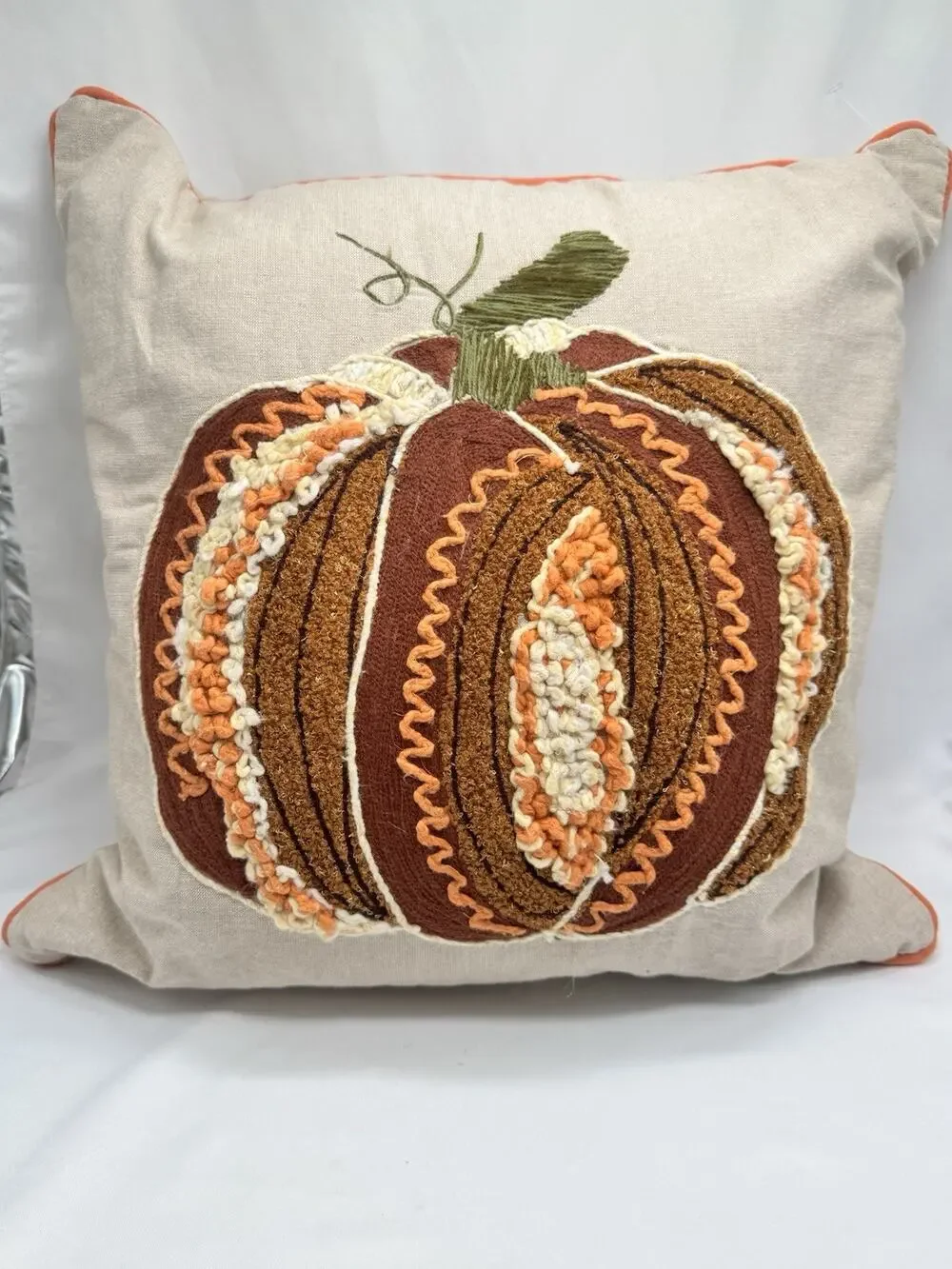 Square Tapestry Pillow Fall Pumpkin Vine 20 X 20 New Holiday Thanksgiving